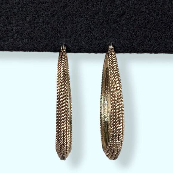 V. Large Rope Textured Hoop Earrings - Picture 2 of 5